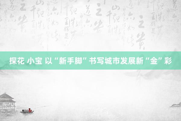 探花 小宝 以“新手脚”书写城市发展新“金”彩
