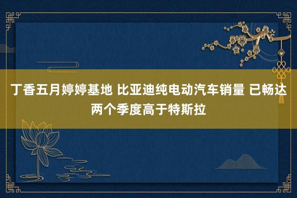 丁香五月婷婷基地 比亚迪纯电动汽车销量 已畅达两个季度高于特斯拉